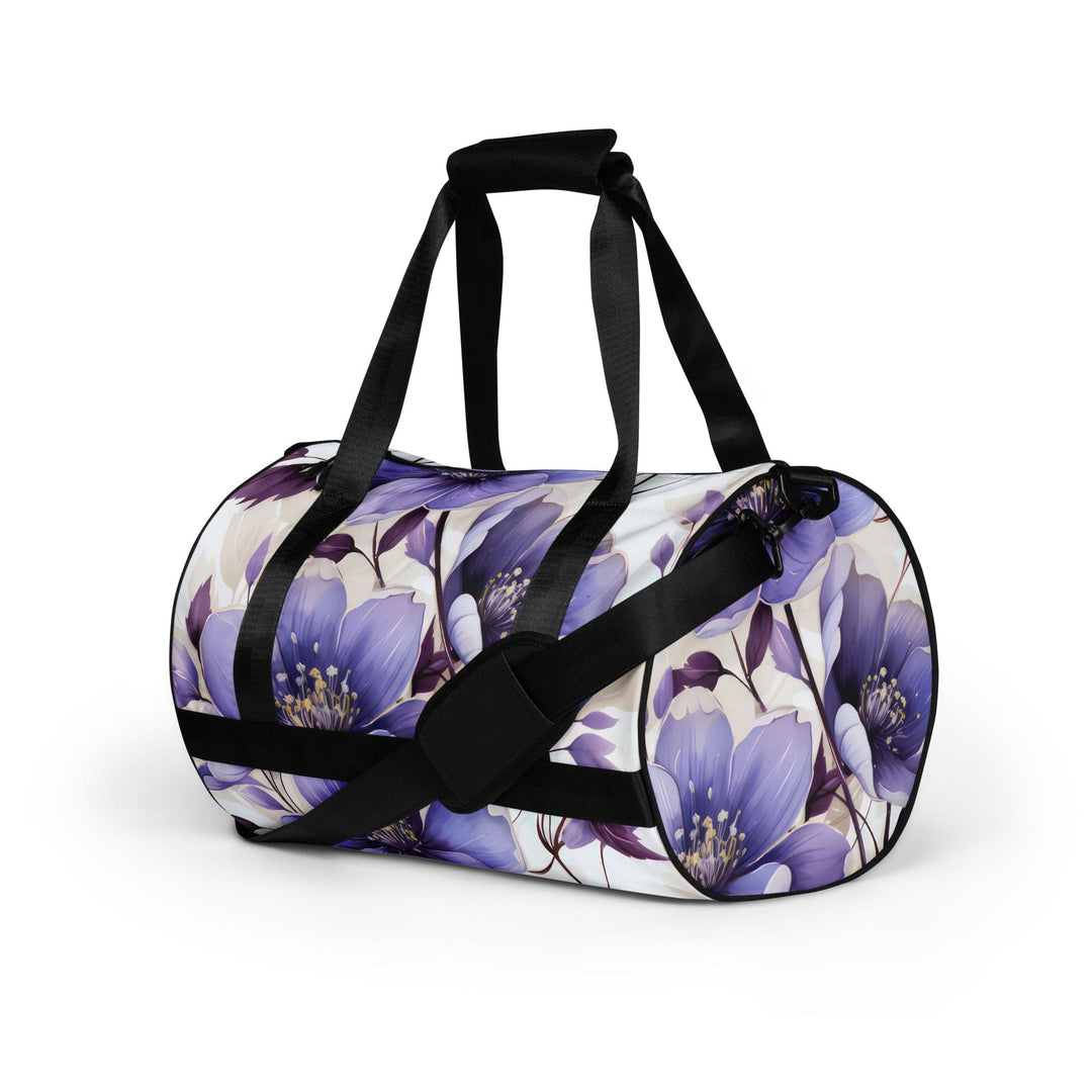 Crossbody Water-resistant Travel Bag Purple Botanical Blooms 4 - Bags | Travel