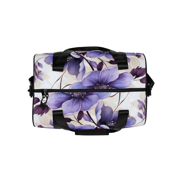 Crossbody Water-resistant Travel Bag Purple Botanical Blooms 4 - Bags | Travel