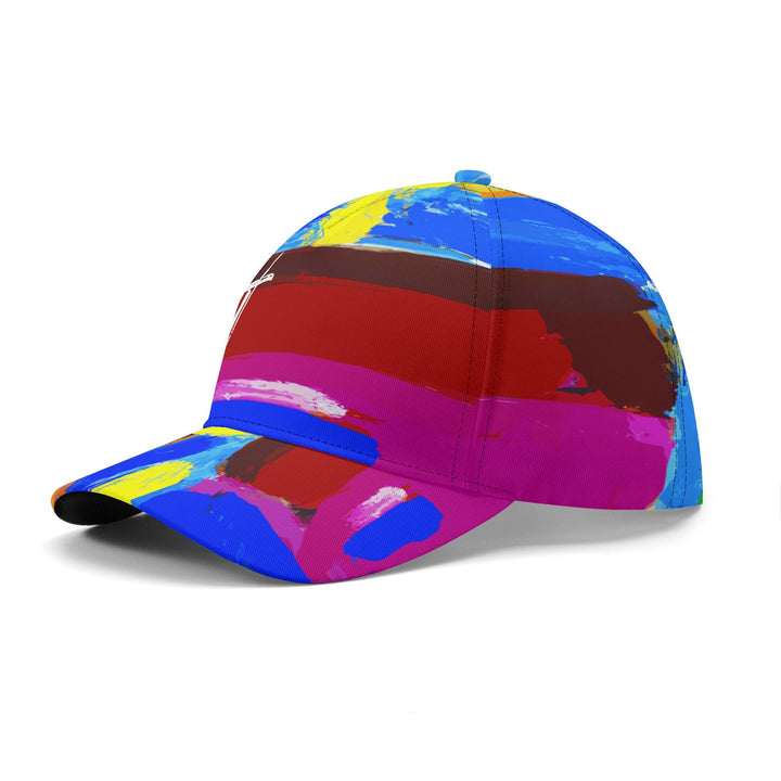 Snapback Baseball Cap - Cross with Multicolor Abstract Illustration - Snapback