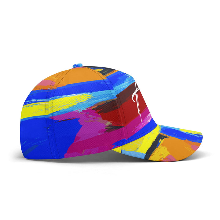 Snapback Baseball Cap - Cross with Multicolor Abstract Illustration - Snapback