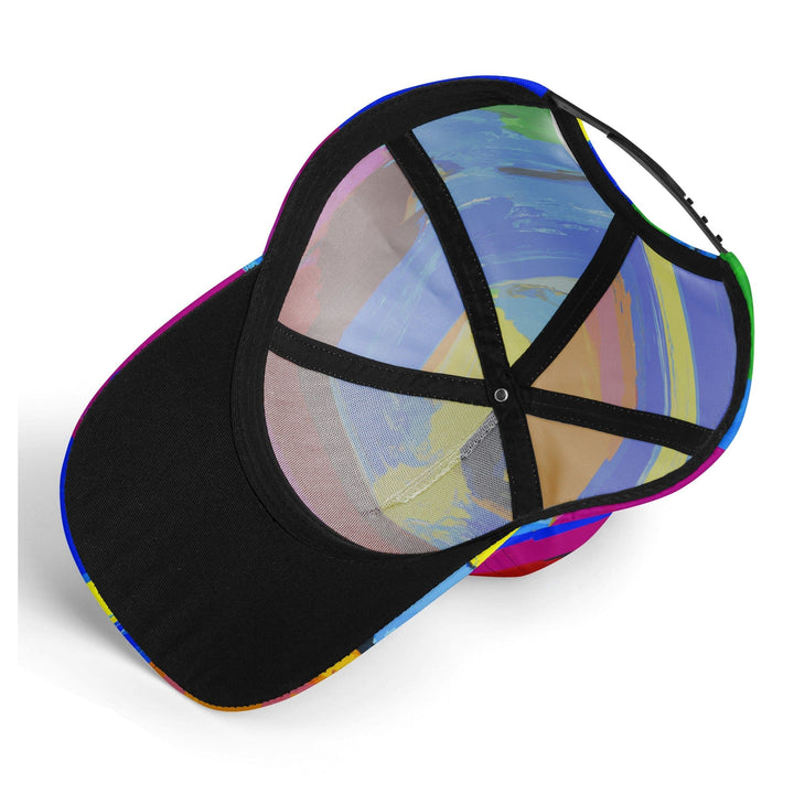 Snapback Baseball Cap - Cross with Multicolor Abstract Illustration - Snapback