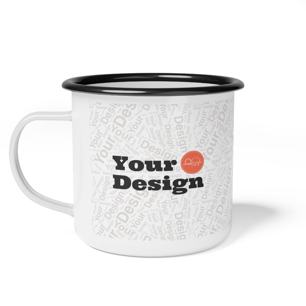 Custom Print Enamel Camp Mug 17oz Black Rim - Custom | Drinkware