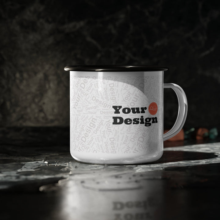 Custom Print Enamel Camp Mug 17oz Black Rim - Custom | Drinkware