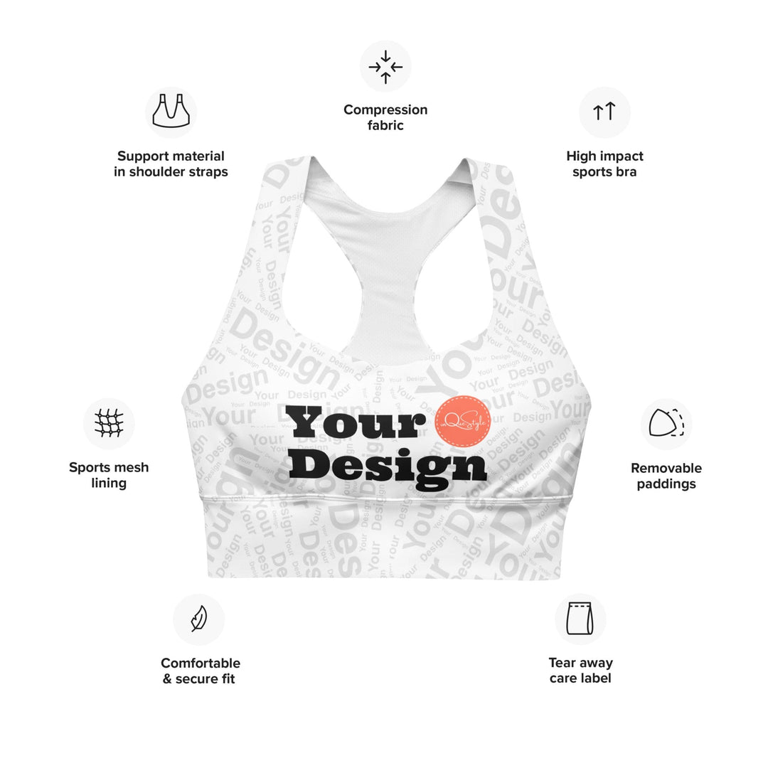 Custom Print Womens Longline Sports Bra - Custom | Apparel | Fitness