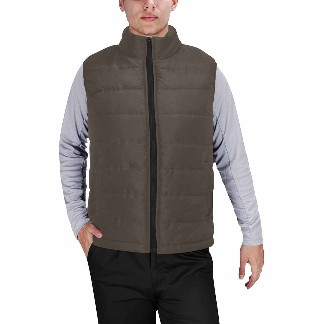 Dark Taupe Brown Mens Padded Vest - Mens | Vests