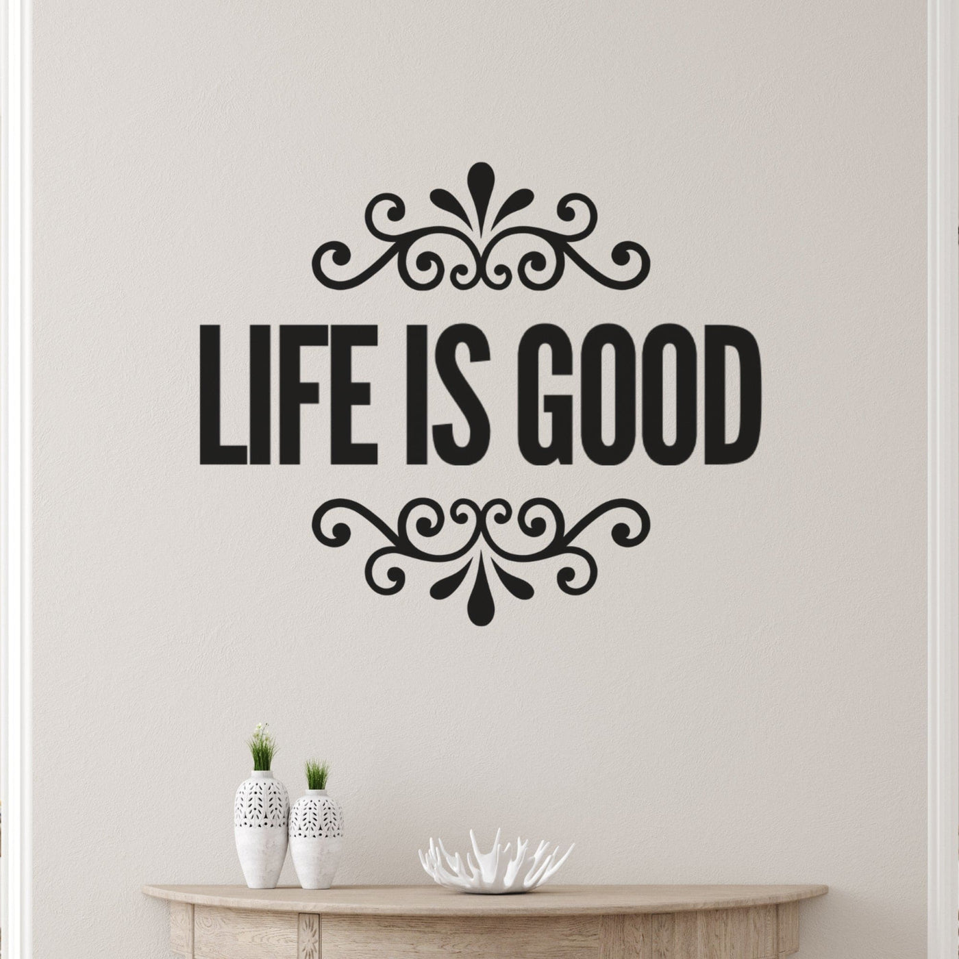 Decor - Life Is Good Removable Vinyl Wall Decal Easy Peel And Stick Wall Art -