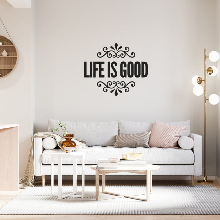 Decor - Life is Good Removable Vinyl Wall Decal Easy Peel and Stick Wall Art