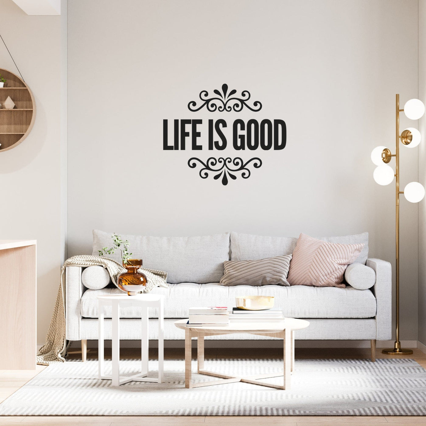 Decor - Life Is Good Removable Vinyl Wall Decal Easy Peel And Stick Wall Art -