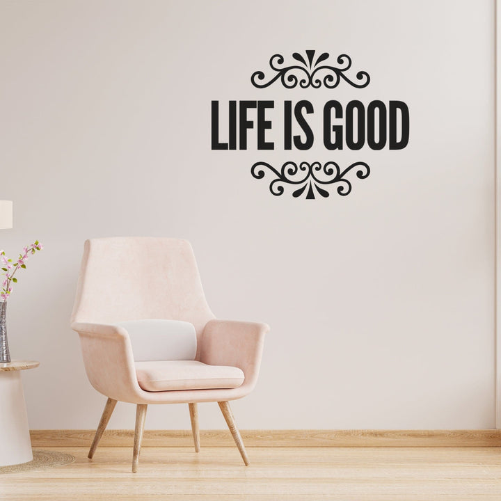 Decor - Life is Good Removable Vinyl Wall Decal Easy Peel and Stick Wall Art