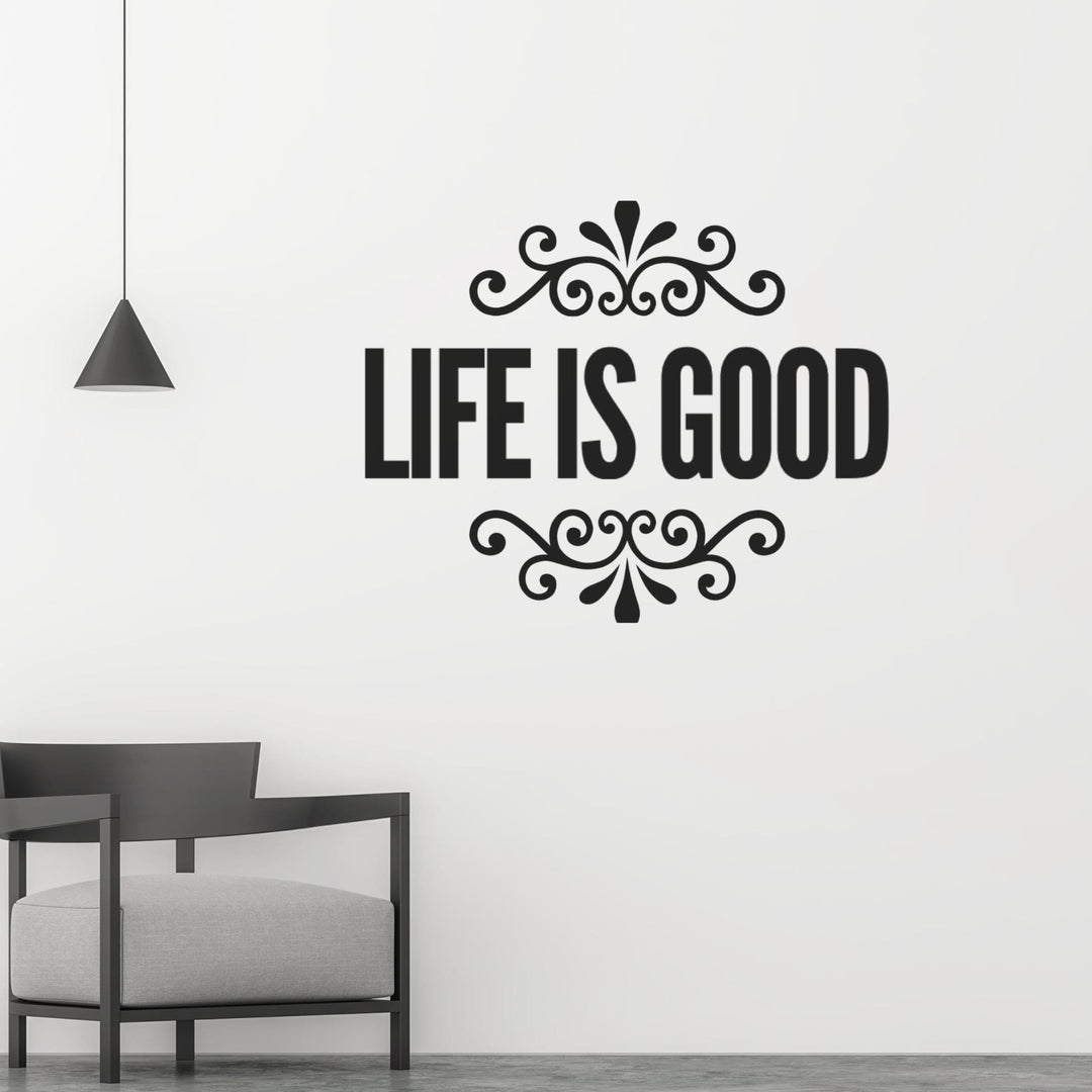 Decor - Life is Good Removable Vinyl Wall Decal Easy Peel and Stick Wall Art