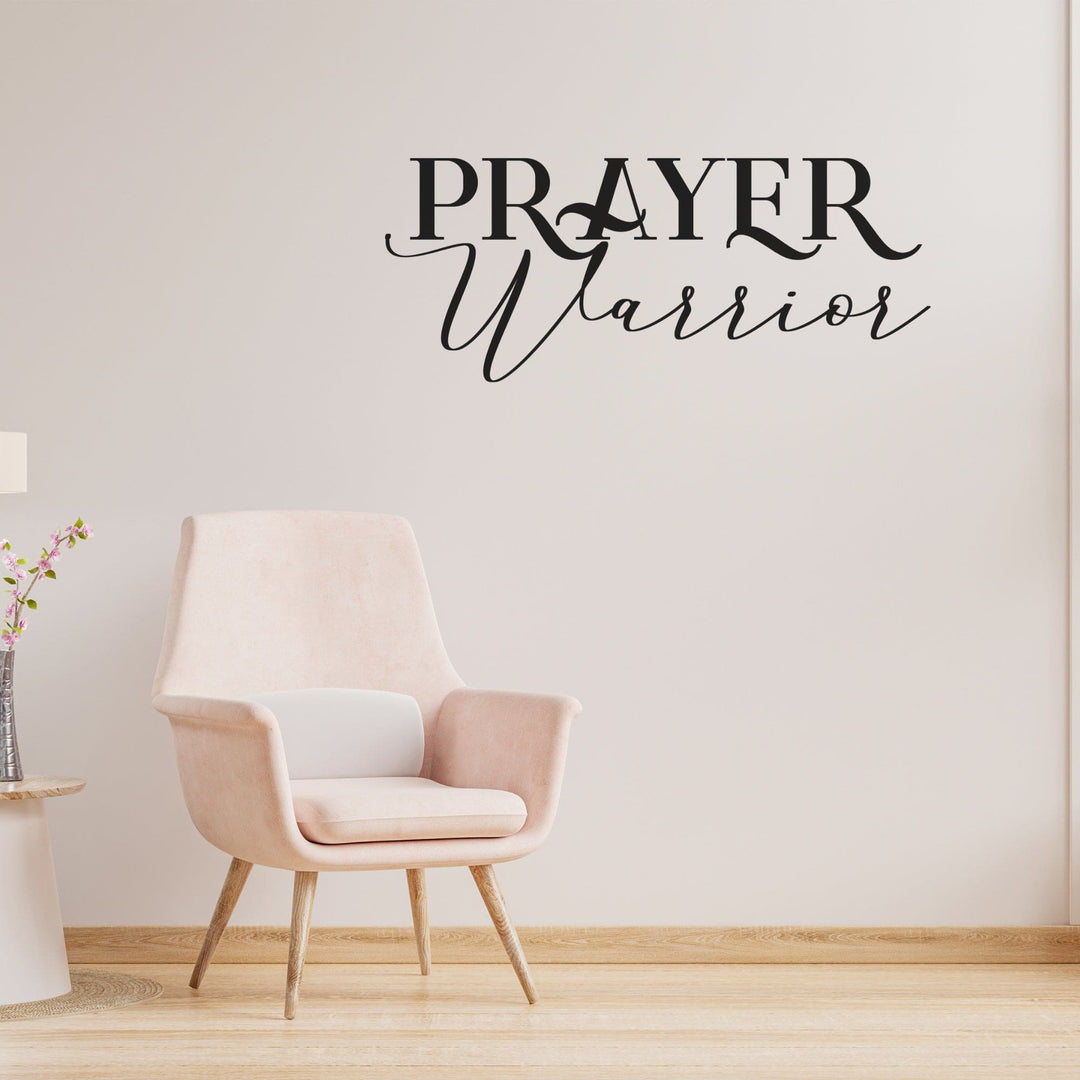 Decor - Prayer Warrior Removable Vinyl Wall Decal Easy Peel and Stick Wall Art