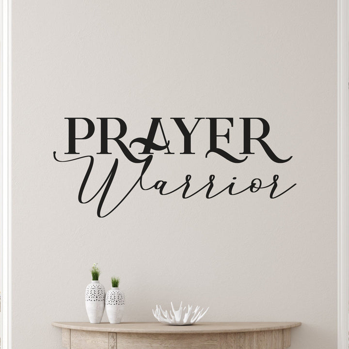 Decor - Prayer Warrior Removable Vinyl Wall Decal Easy Peel and Stick Wall Art