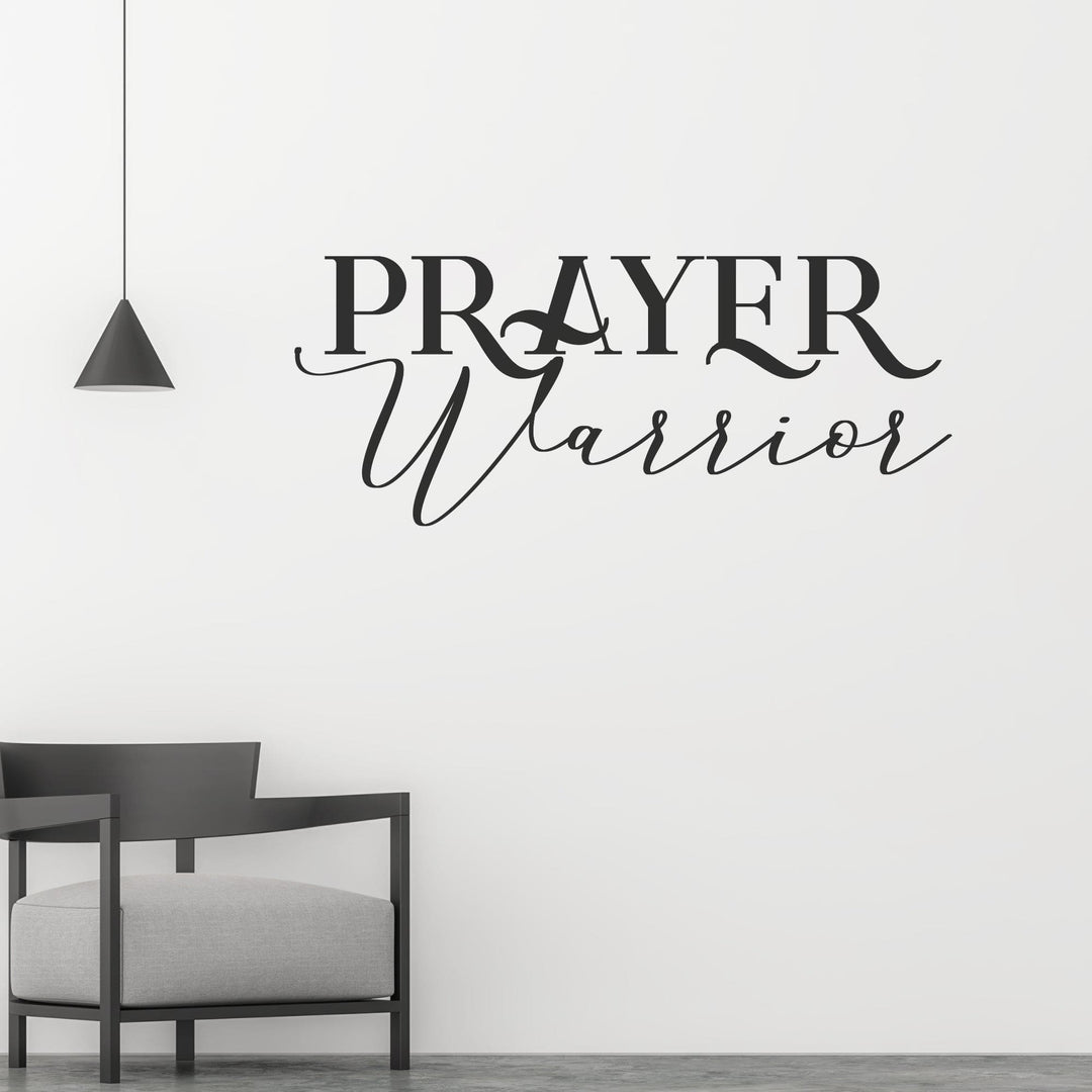 Decor - Prayer Warrior Removable Vinyl Wall Decal Easy Peel and Stick Wall Art