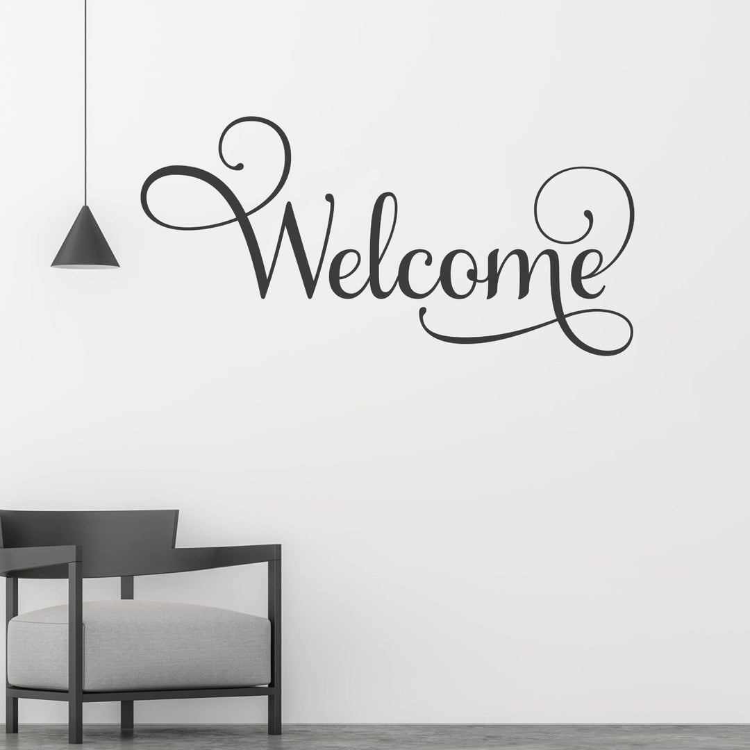 Decor - Welcome Removable Vinyl Wall Decal Easy Peel and Stick Wall Art