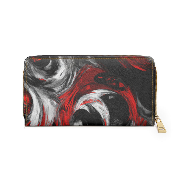 Decorative Black Red White Abstract Seamless Pattern Womens Zipper Wallet