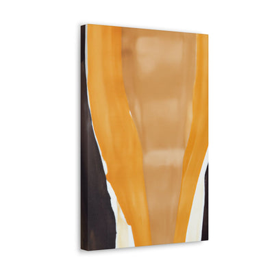 Decorative Canvas Print - Vertical Golden Yellow Brown Abstract Pattern - Canvas
