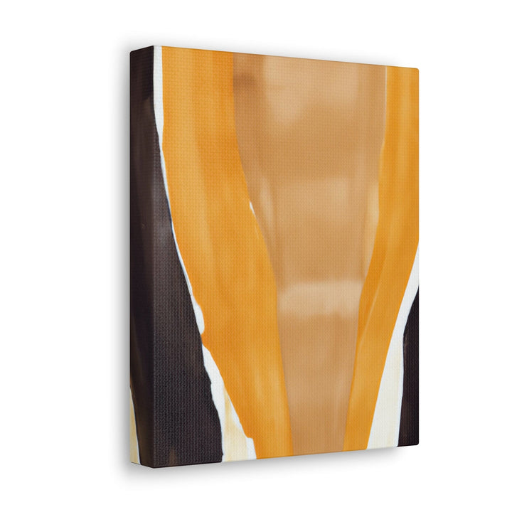 Decorative Canvas Print - Vertical Golden Yellow Brown Abstract Pattern