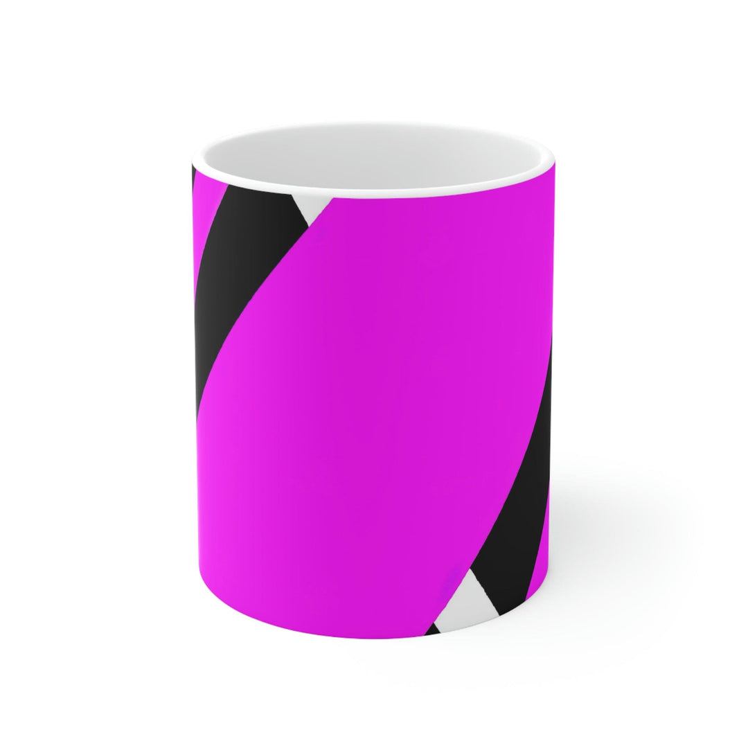 Decorative Ceramic Coffee Mug 11oz and Pink Geometric Pattern