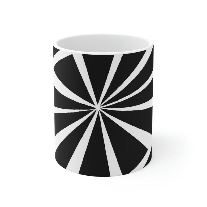 Decorative Ceramic Coffee Mug 11oz and White Geometric Pattern