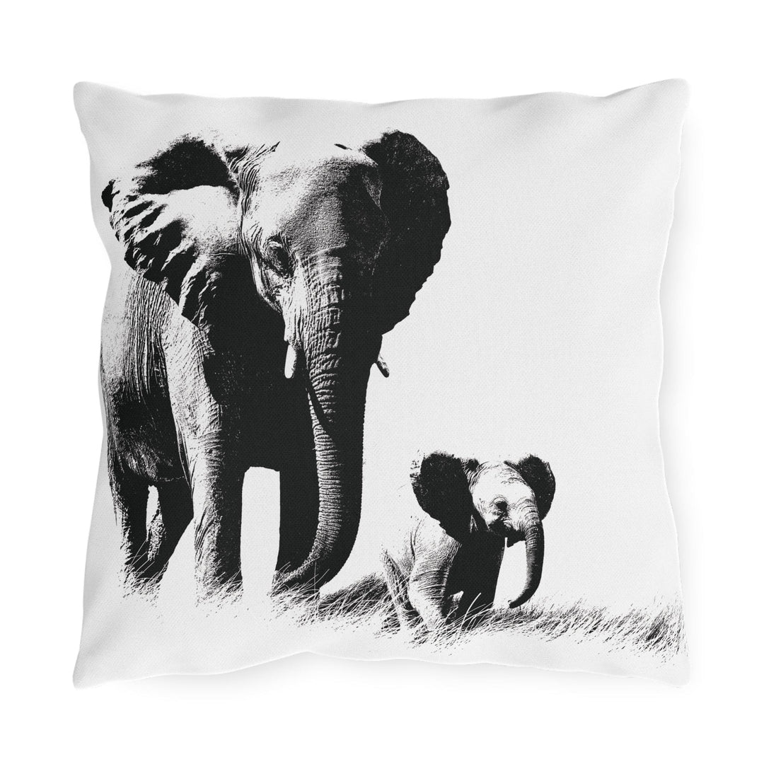 Decorative Indoor/outdoor Throw Pillow Black White Elephants - Decorative