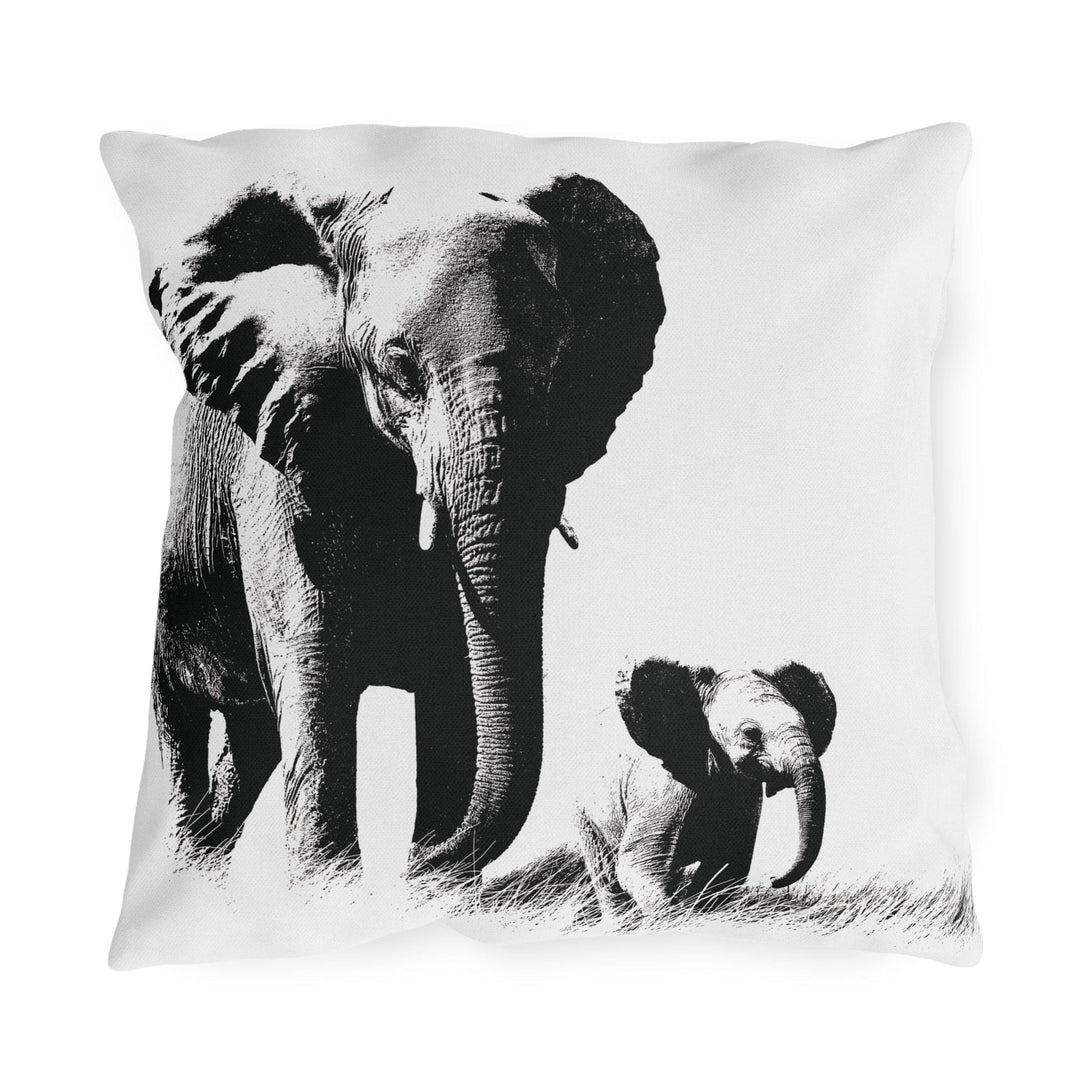 Decorative Indoor/outdoor Throw Pillow Black White Elephants - Decorative