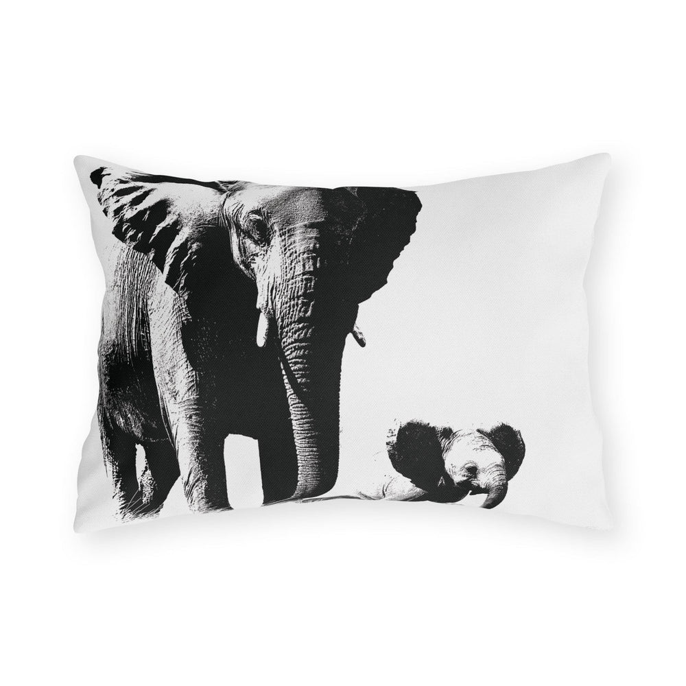 Decorative Indoor/outdoor Throw Pillow Black White Elephants - Decorative