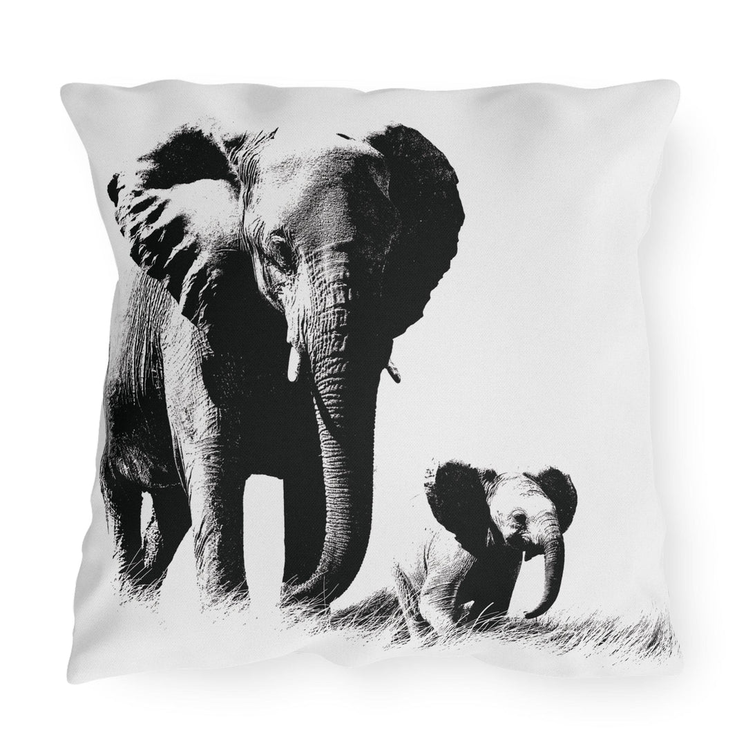 Decorative Indoor/outdoor Throw Pillow Black White Elephants - Decorative