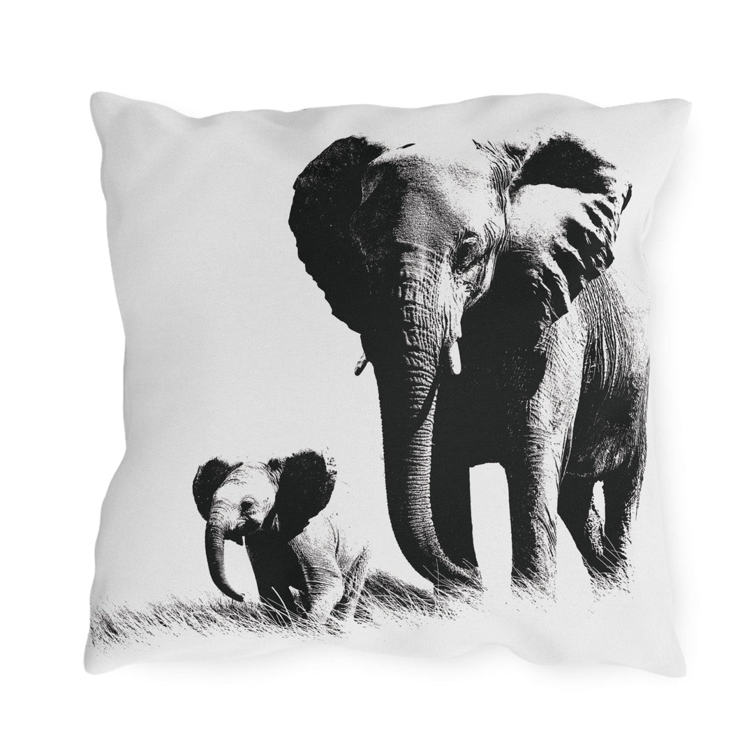 Decorative Indoor/outdoor Throw Pillow Black White Elephants - Decorative