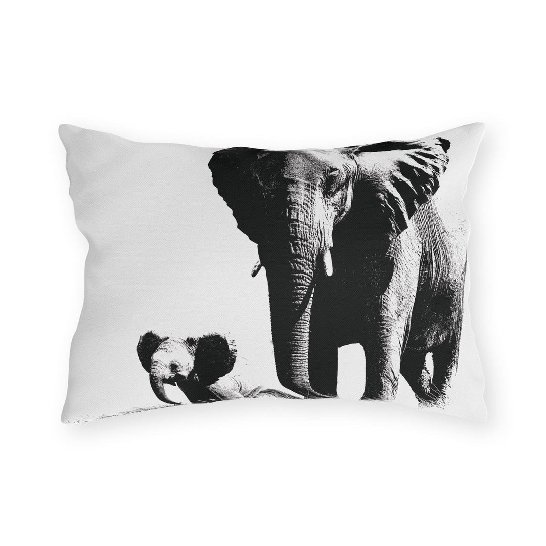 Decorative Indoor/outdoor Throw Pillow Black White Elephants - Decorative