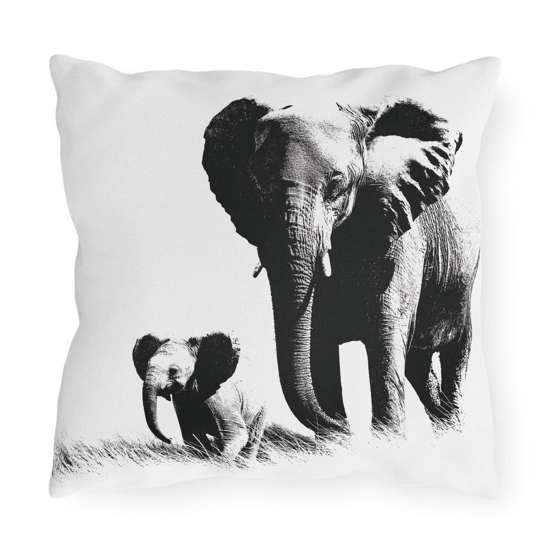 Decorative Indoor/outdoor Throw Pillow Black White Elephants - Decorative