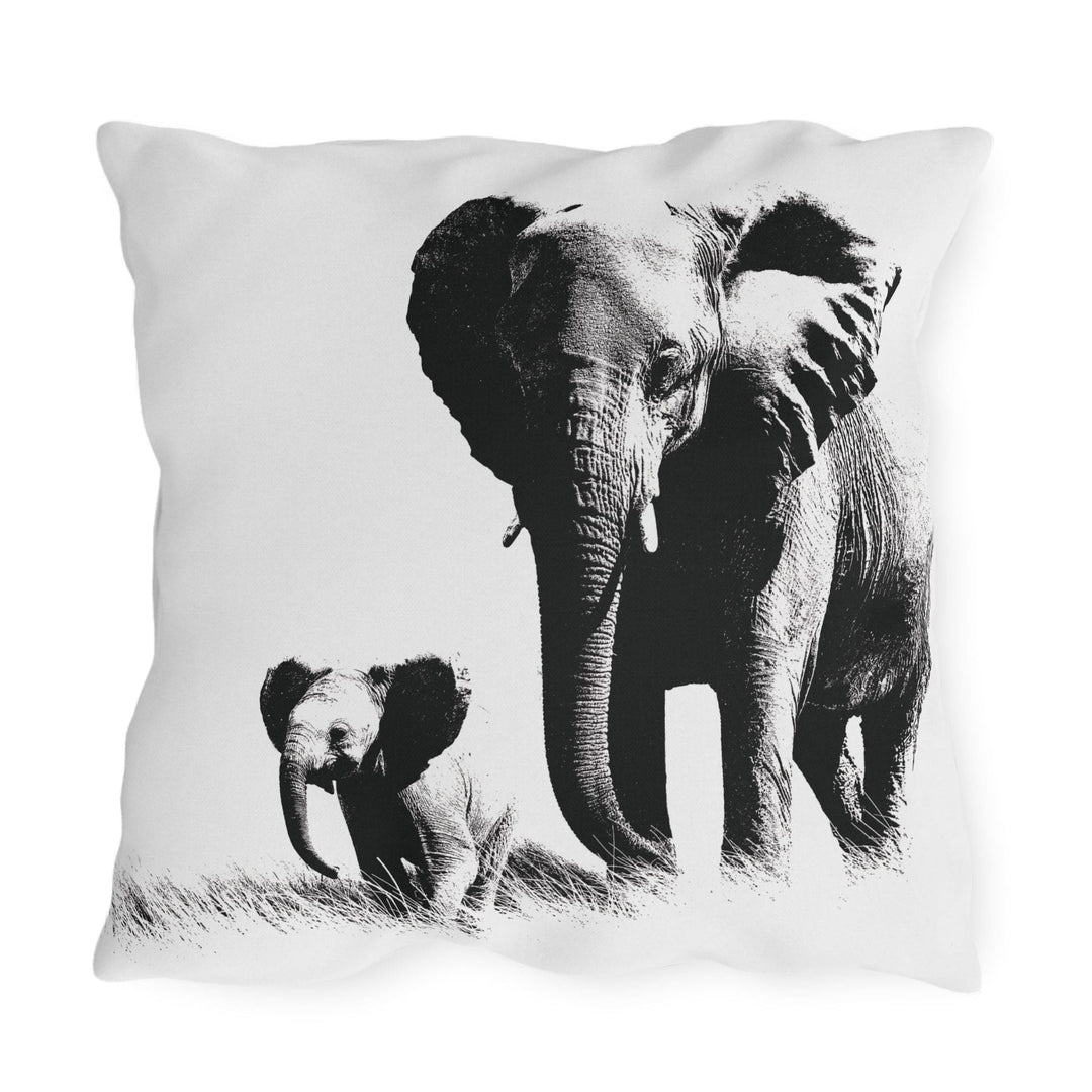 Decorative Indoor/outdoor Throw Pillow Black White Elephants - Decorative