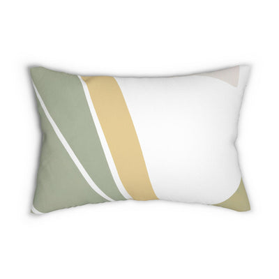 Decorative Lumbar Pillow Green Abstract Geometric Pattern - Home Decor