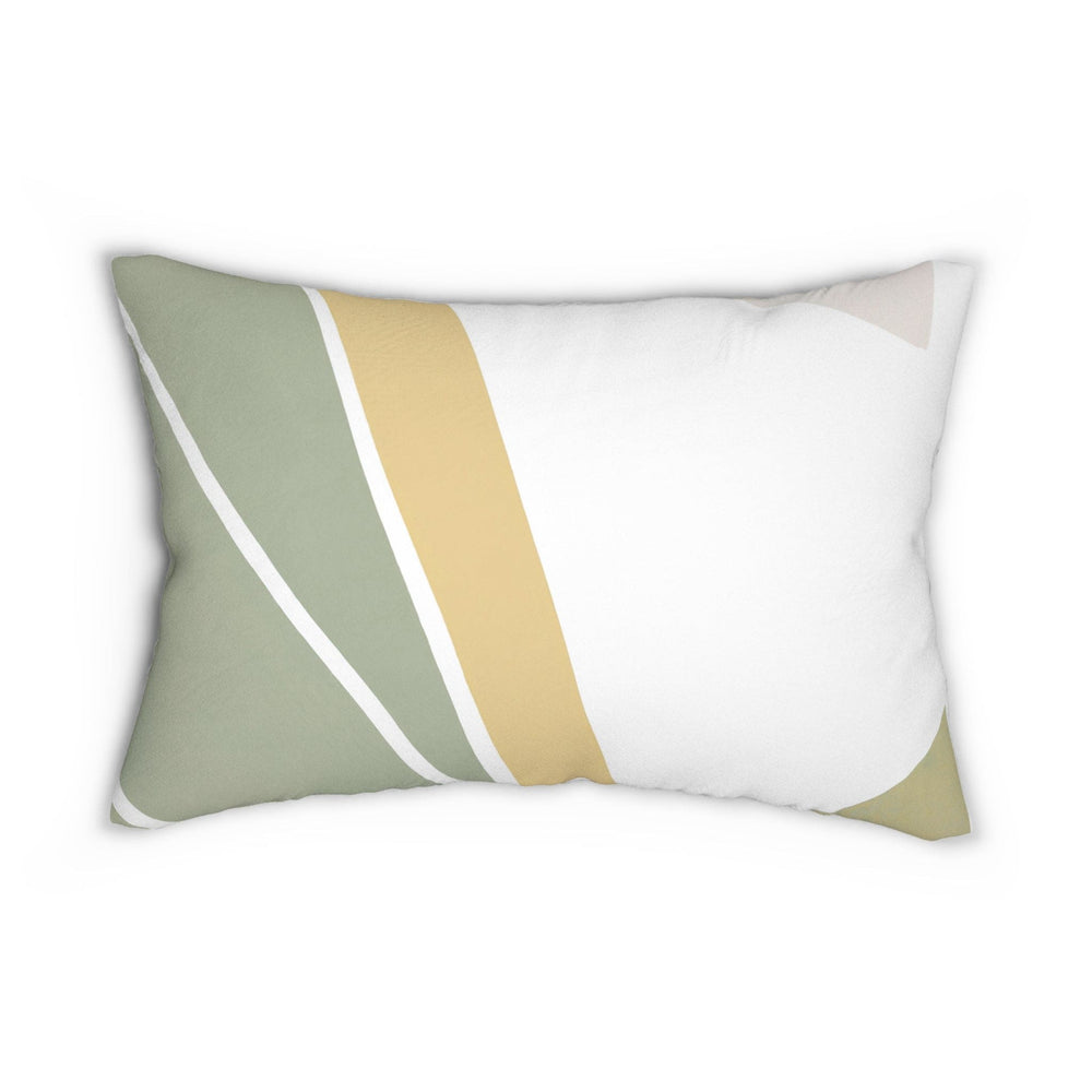 Decorative Lumbar Throw Pillow - Green Abstract Geometric Pattern - Decorative