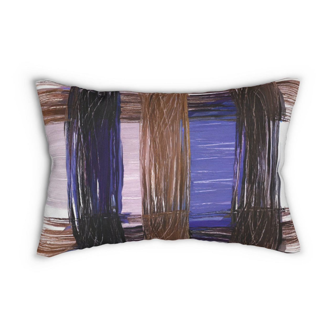 Decorative Lumbar Pillow Rustic Brown Interweave Print - Home Decor