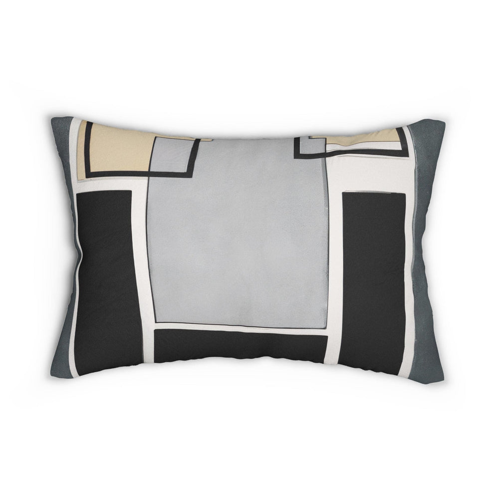 Decorative Lumbar Throw Pillow - Abstract Black Grey Brown Geometric