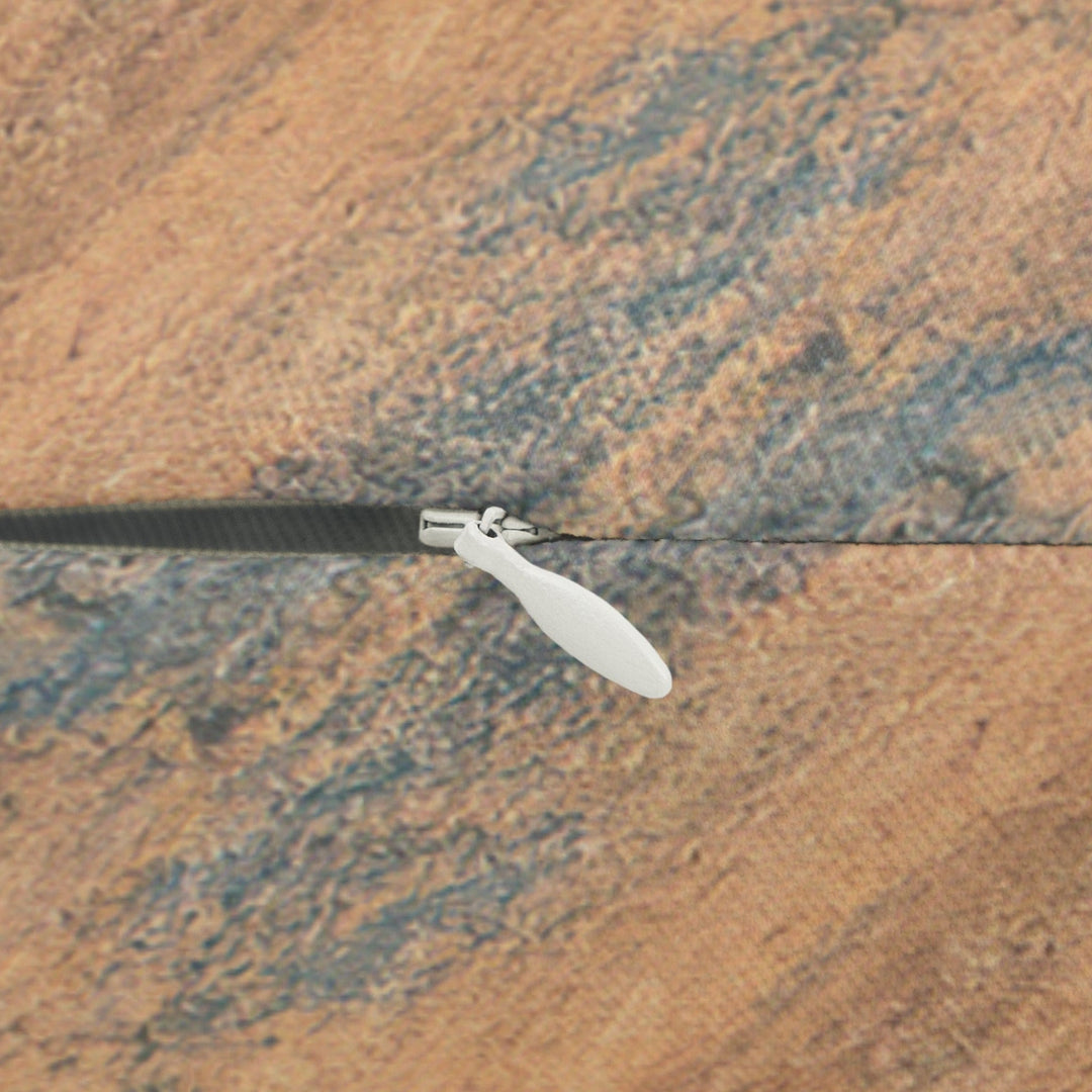 Decorative Lumbar Throw Pillow - Abstract Blue Orange Grey Pattern