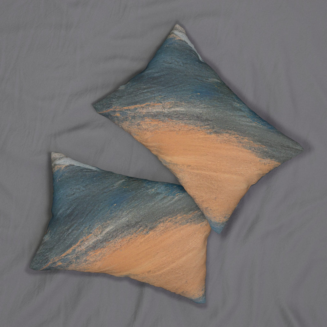 Decorative Lumbar Throw Pillow - Abstract Blue Orange Grey Pattern