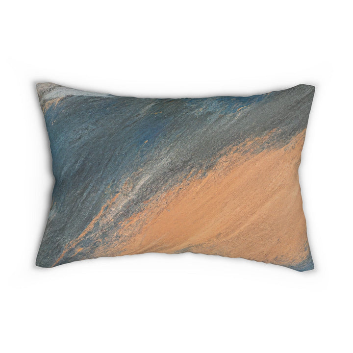 Decorative Lumbar Throw Pillow - Abstract Blue Orange Grey Pattern