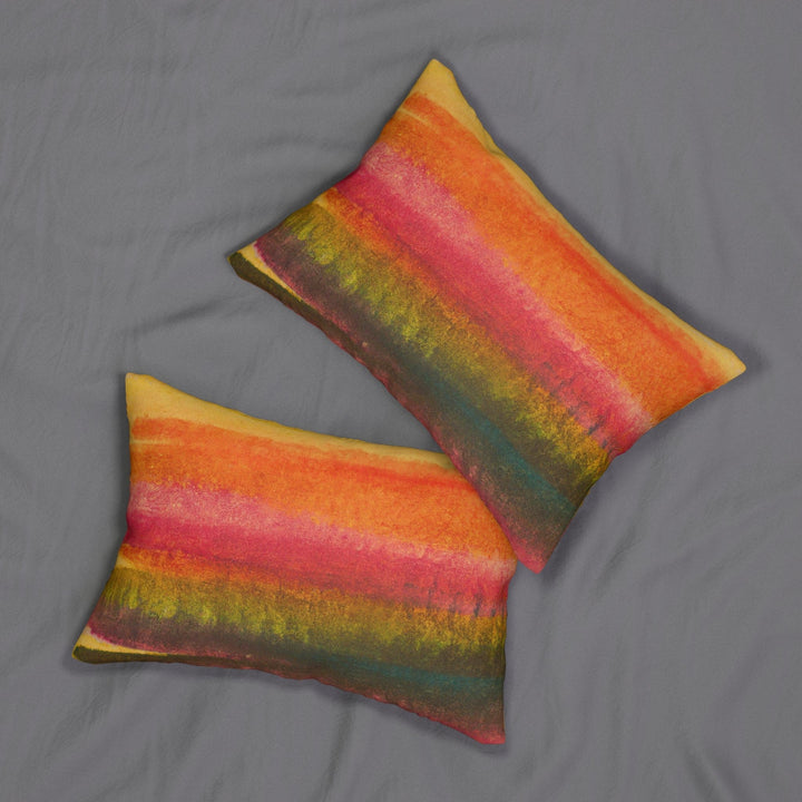 Decorative Lumbar Throw Pillow - Autumn Fall Watercolor Abstract Print