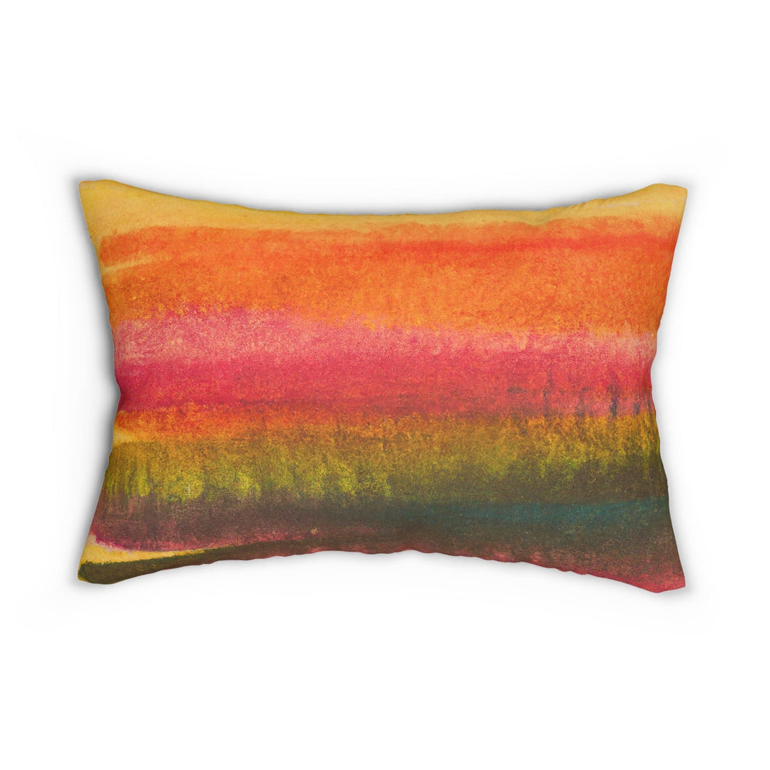 Decorative Lumbar Throw Pillow - Autumn Fall Watercolor Abstract Print
