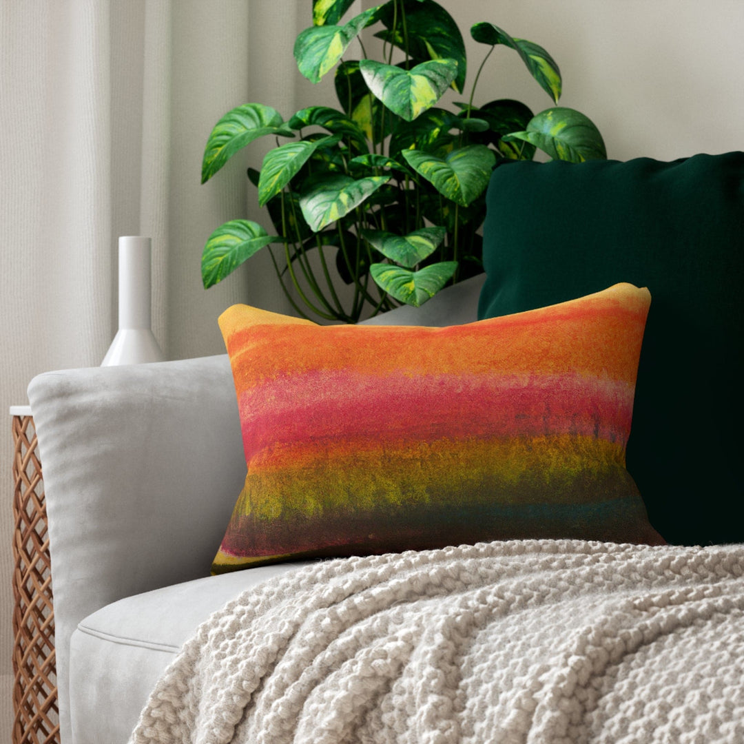 Decorative Lumbar Throw Pillow - Autumn Fall Watercolor Abstract Print