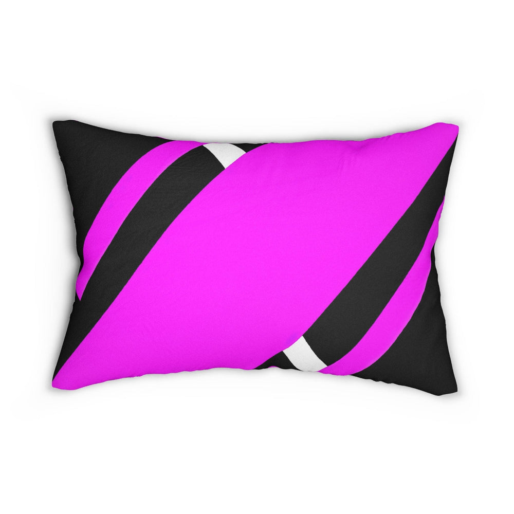 Decorative Lumbar Throw Pillow - Black and Pink Geometric Pattern - Decorative