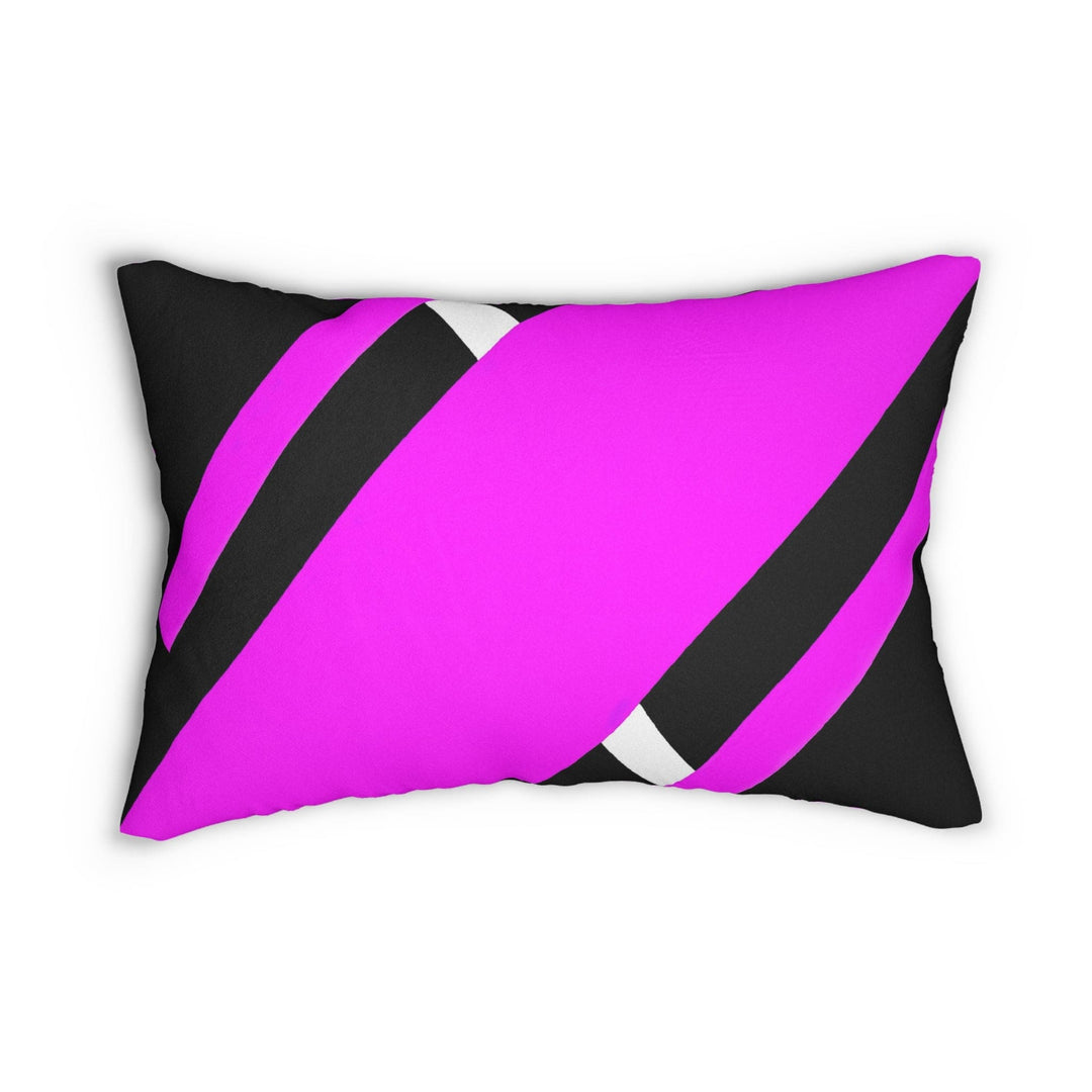 Decorative Lumbar Throw Pillow - Black and Pink Geometric Pattern - Decorative