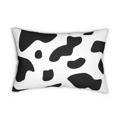 Decorative Lumbar Throw Pillow - Black And White Abstract Cow Print Pattern