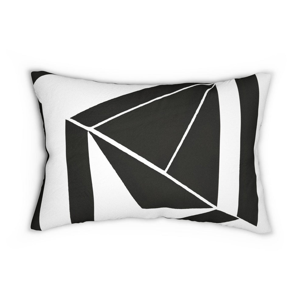 Decorative Lumbar Throw Pillow - Black and White Geometric Pattern - Decorative