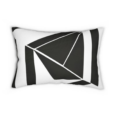 Decorative Lumbar Throw Pillow - Black And White Geometric Pattern - Decorative