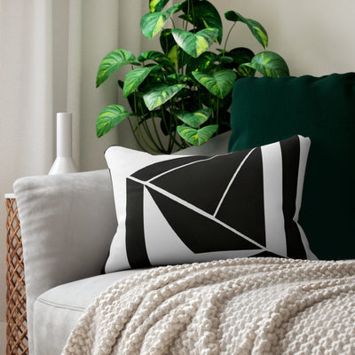 Decorative Lumbar Throw Pillow - Black And White Geometric Pattern - Decorative
