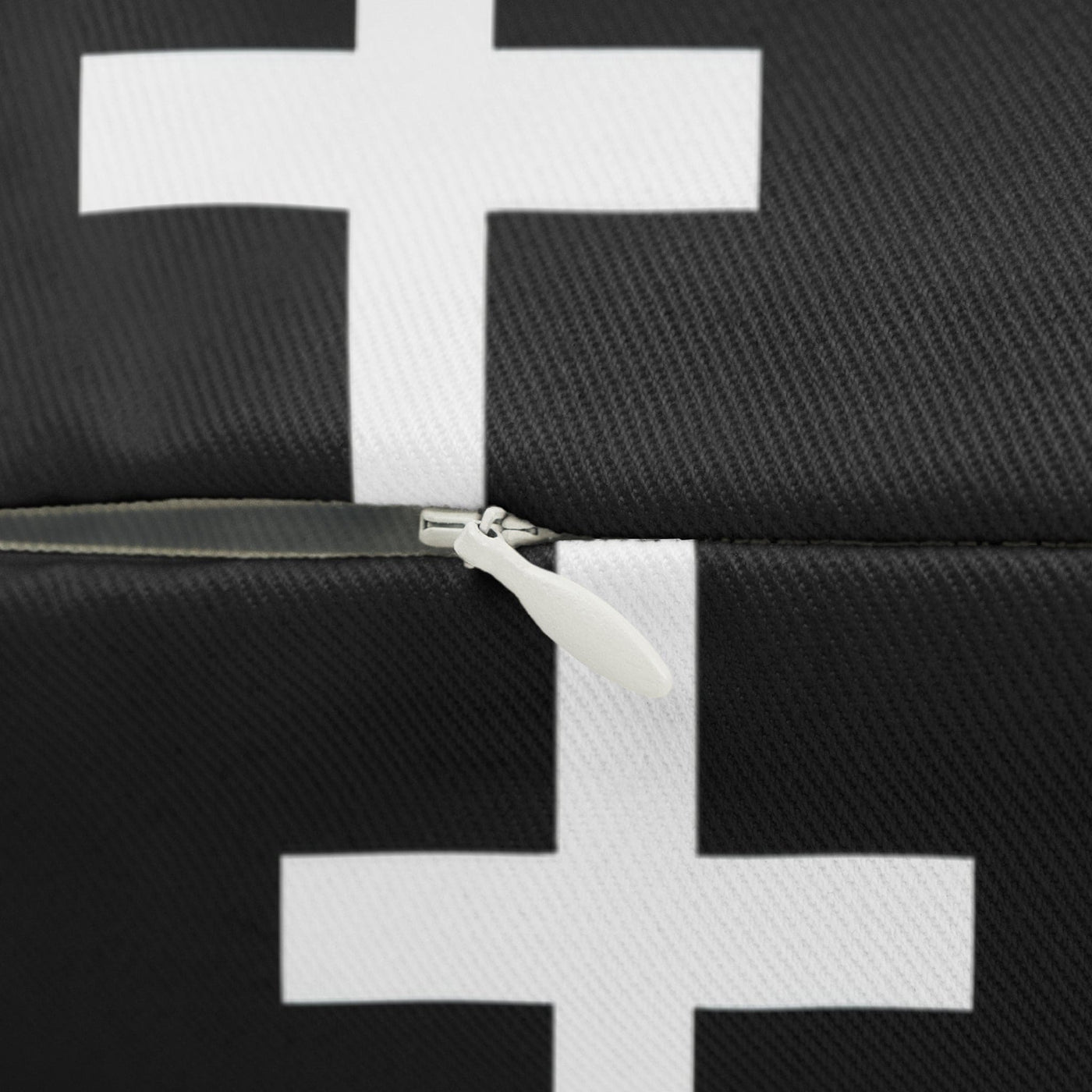 Decorative Lumbar Throw Pillow - Black And White Seamless Cross Pattern