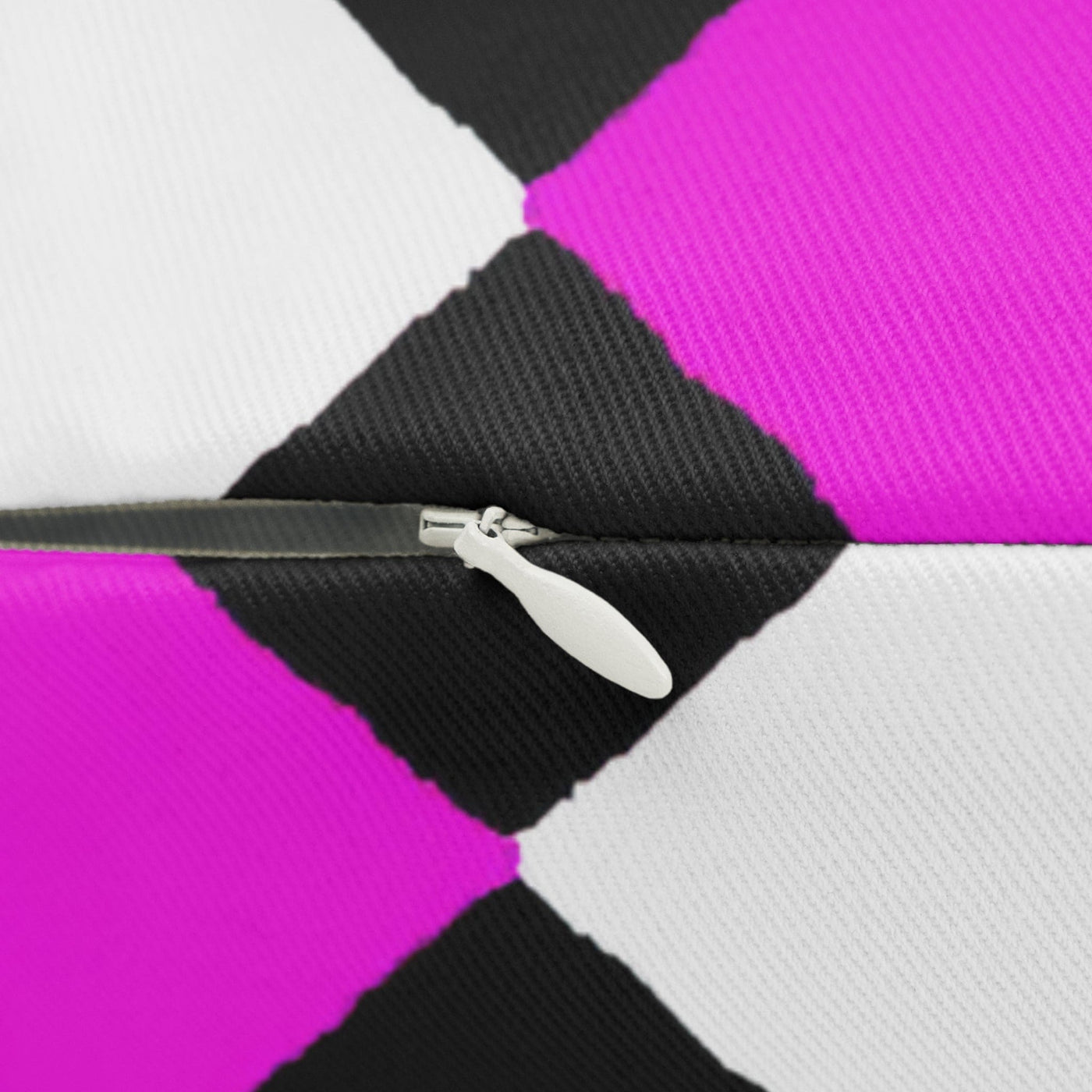 Decorative Lumbar Throw Pillow - Black Pink Blue Checkered Pattern - Decorative
