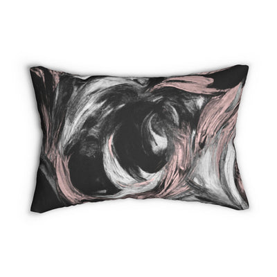 Decorative Lumbar Throw Pillow - Black Pink White Abstract Pattern - Decorative